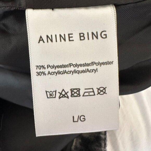 ANINE BING Oakley Cream Tartan Plaid Oversized Jacket / Coat Size L NWOT - Picture 12 of 15